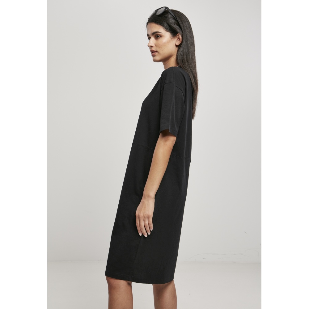Urban Classics - Organic Oversized Slit Korte jurk - Zwart